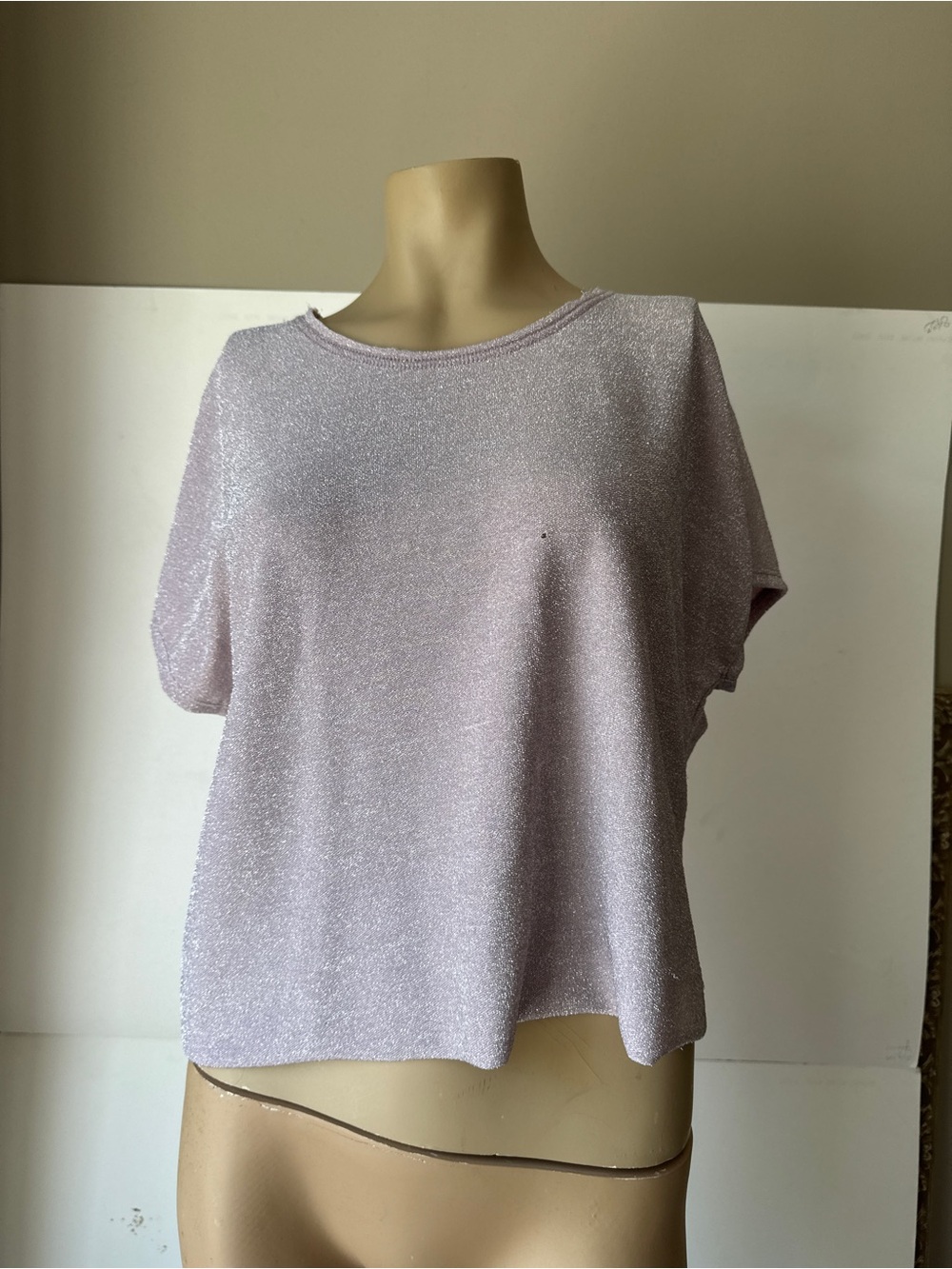 Altar'd State Metallic Lilac Short Sleeve Top